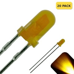 20 x LED 3mm Yellow Gold Diffused Ultra Bright Round Top LEDs Light Car T1 RC