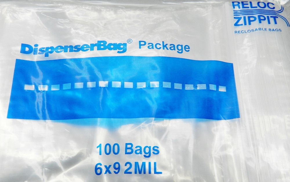 100 Zippit Reloc Bags 6×9 Clear 2mil Poly Reclosable Bag 6″ x 9″ Zip Seal Lock