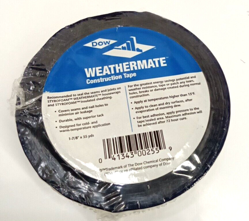 Dow WeatherMate 267820 Construction Tape 1-7/8″ x 55 yds Qty 1 Roll
