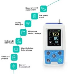 ABPM50 Ambulatory Blood Pressure Monitor – 24HR Holter, PC Software, for Adults