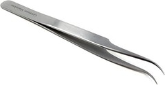 High Precision Stainless Steel Lab Tweezer/Forceps with Curved Tip 4.5″