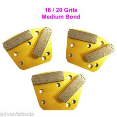 3PK Trapezoid HTC Style Grinding Shoe / Disc / Plate – Medium Bond – 16/20 Grit