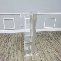 Clear Acrylic Plexiglass Podium Curved Sides Pulpit Lectern Conference