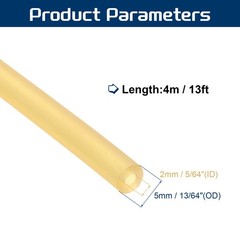13 Ft(4M) Latex Rubber Tubing, 5/64″(2mm)ID 3/16″(5mm)OD, Plain