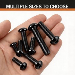 M3 X 4Mm (100 Pack) Button Head Socket Cap Screws, Black Oxide 304 Stainless Ste