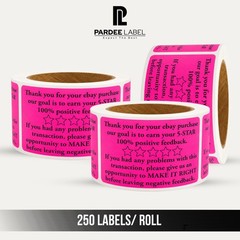 Thank You For Your Ebay Purchase Stickers Neon Pink 2×3 250 Labels Per Roll