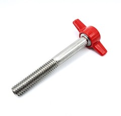3/8″ Thumb Screw T Bolts Red Butterfly Tee Wing 1 1/2″ Plastic Knob Stainless