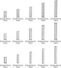 Compression Springs Assortment Kit, 15 Different Sizes 225Pcs Mini Stainless Ste