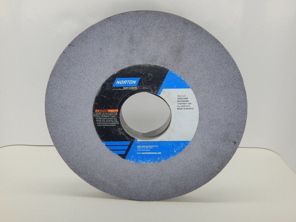 Norton Type 01 32A60-IVBE 12″ X 1″ X 3″ No. 66253262581 Max 2070 RPM SG Wheel