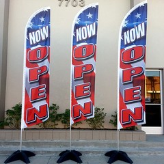15′ Regular Print Custom Swooper Advertising Flag Feather Banner + Pole & Spike