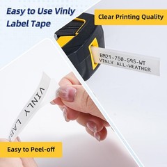 Compatible with M21-750-595-WT 3/4 inch (19.05 mm), Black on White