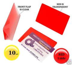 500/pack Red 1 side Business Card Laminating Pouches 2-1/4 x 3-3/4 Hot 10 Mil