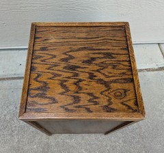 Vintage Industrial Mission Style Oak Wood Filing File Cabinet 2 Drawer Brass K35