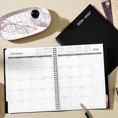 2026-2027 Monthly Calendar Planner: Unruled Pages with Colorful Tabs, 8.5″ x 11″