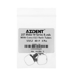 4PCS AZDENT Dental Orthodontic Bands Buccal Tube 1st Molar Roth.022 35#-40+#