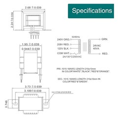 Easy-to-Install 40VA HVAC Control Transformer, Primary 20/208/240V, Certified