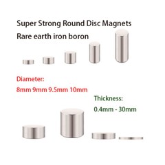 Dia 8-10mm Thickness 0.4-30mm Super Strong Round Disc Magnets Rare-Earth Magnet