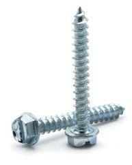 #10 Sheet Metal Screws – Zinc Plated Steel Slotted Hex Washer Head – Select Size
