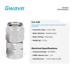 2.4mm Male to 2.4mm Male Adapter, DC – 50GHz