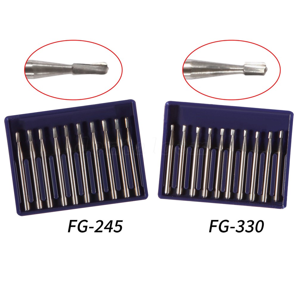 Dental Burs FG 330 245 Carbide High Speed Pear Domed Fissure Friction Grip