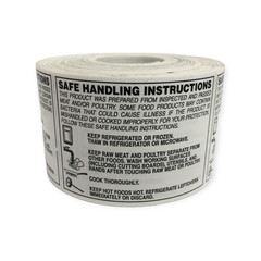 Safe Handling Instructions 2″x2.75″ Food Labels Peel & Stick 2 RLS 500 EA
