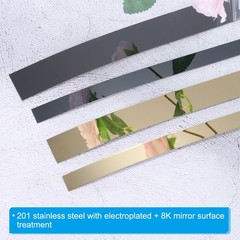 Peel Stick Trim Molding Wall Trim Brushed Silver 16.4Ft x 1.6 Inch