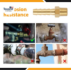4Pcs Brass Hose Barb Fittings 1/4″ Hose Barb to 1/8 NPT Male Thread Air Hose Fit