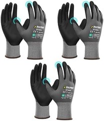 DULFINE Safety Work Gloves MicroFoam Nitrile 3 Pairs