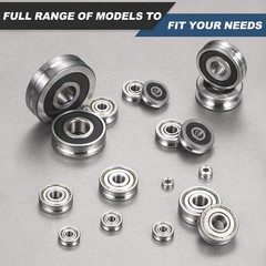 4Pcs U Groove Track Guide Bearing, 4x12x4x2mm Chrome Steel U Groove Roller