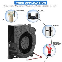 Moisture-Resistant 12V DC Cooling Fan – 4.72″ High Airflow for Multiple Uses