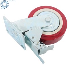 4Pcs 6″ × 2″ Heavy Duty Swivel Caster Wheel With Belt Brake Casters Polyurethane