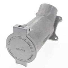 Cooper 26421 Gray Industrial Receptacle Angled W/Lid Powerlock 60A 600V 3P4W