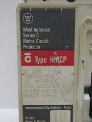 Westinghouse HMCP050K2C 50 Amp 600V 3-Pole Circuit Breaker 50A HMCP Series C