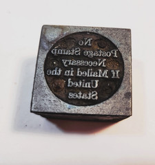 Vintage Letterpress Printing Blocks Lot Advertising Stamp Graphic Cut Art Copper