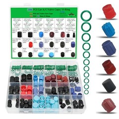 R134a Valve Cap Kit O-ring Assortment OE Spec Fit Dust Particle Protection