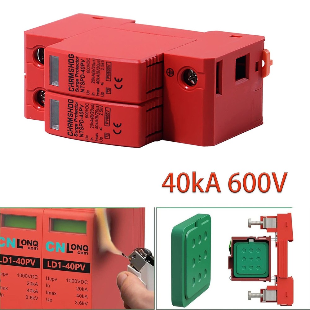 Surge Protector Protective Device DC 600V 2Pole 40kA Lighting Arrester Device