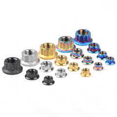 Titanium Nuts Flange Lock Nut for Bike Motorcycl Car Fasteners M5/M6/M8/M10/M12