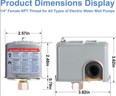 Pressure Switch for Well Pump 40-60 PSI, Water Pressure Switch Adjustable