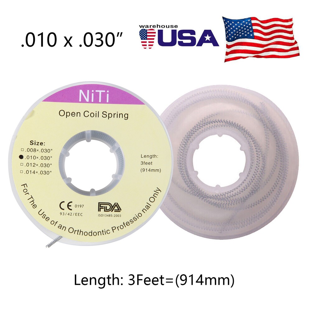 Dental Orthodontic Niti Open Coil Springs 914mm /3 Feet Dia.010/012*030” inch