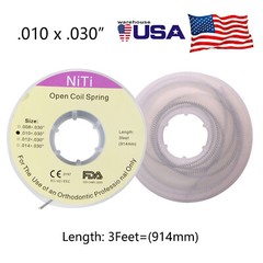 Dental Orthodontic Niti Open Coil Springs 914mm /3 Feet Dia.010/012*030” inch