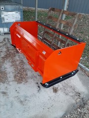6′ Skid Steer Snow Pusher Box 30″ Backdrag Rubber HD Bobcat Case Kubota Orange