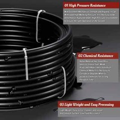 Air Line Tubing Kits 1/4” OD 50ft Nylon Hose 1/2” NPT Push to Connect Fittings