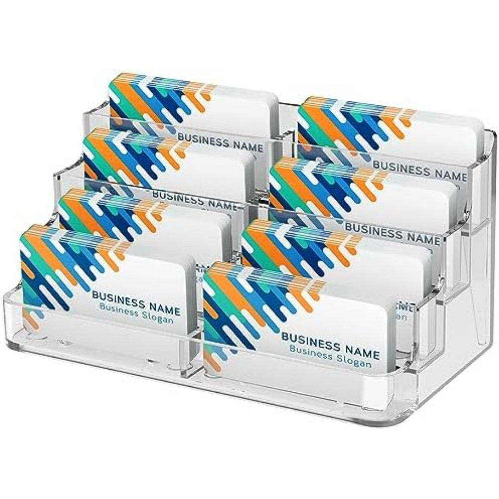 Acrylic Business Card Holder for Desk, Clear Desktop Business Card Display Stand