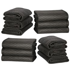 12 Heavy Duty Moving Packing Blankets Ultra Thick Pro 72″ x 80″ Furniture Pads