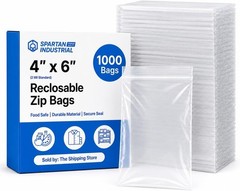 1000 Pack 4×6 Clear Ziplock Poly Bags – Resealable 2 Mil