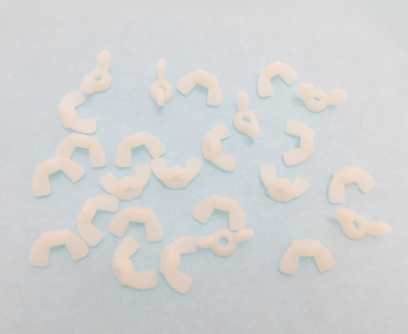 25 Pack 1/4-20 Nylon Wing Nuts – Off White(Natural Nylon Finish) NWN-1420-W
