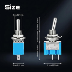 12 PCS Mini Toggle Switch, 2 Pin 2 Position Micro Rocker Switches, SPST