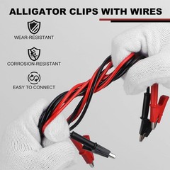 Corrosion-Resistant 14 AWG Leads with Alligator Clips – 19A Max Support