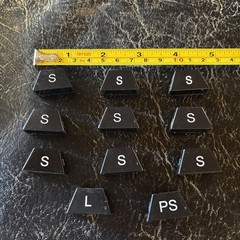 Black Size Tags For Clear Hangers 9 Small, 1 PS and 1 Large