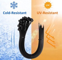 100 PACK! 18″ Heavy Duty Zip Cable Ties, 180lbs, Fencing Fence Garden Tree Wraps